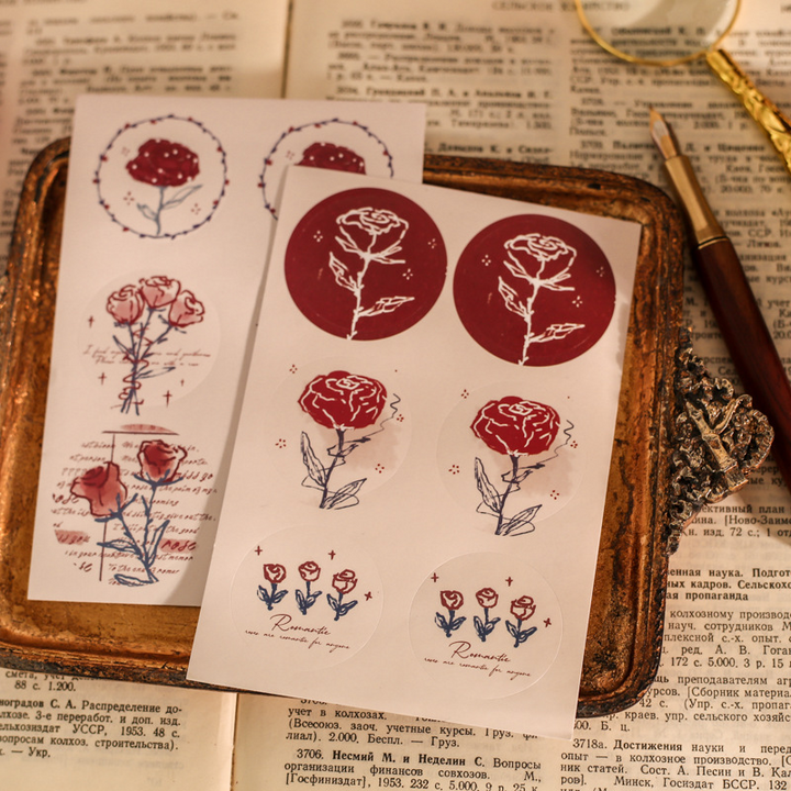 Rose and Her Series Hand-drawn Letter Paper Set Vintage Floral Stationery