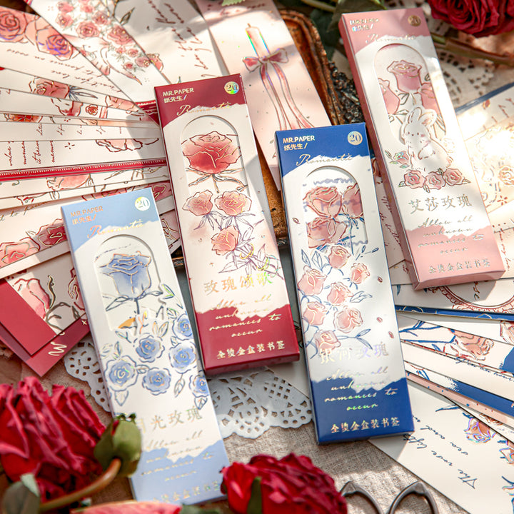 Rose of Name Artistic Gold Foil Bookmarks Vintage Inspired Design