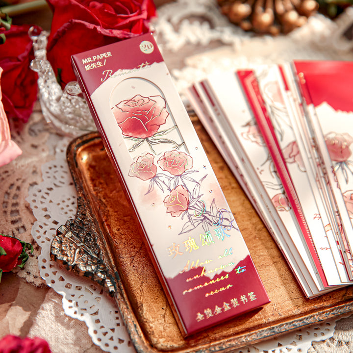 Rose of Name Floral Gold Foil Bookmarks for Book Lovers Stationery