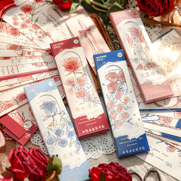 Rose of Name Romantic Gold Foil Bookmarks Elegant Floral Design
