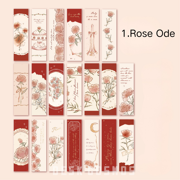 Rose of Name Rose Ode Gold Foil Bookmarks Romantic Floral Art