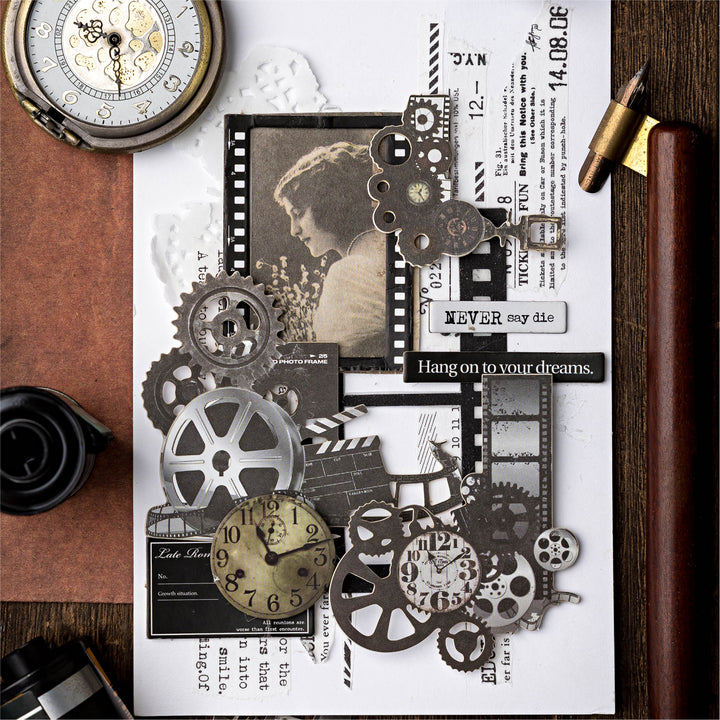 Rusty Teeth Time Steampunk Sticker Collection Handmade Art