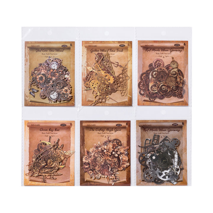 Rusty Teeth Time Steampunk Stickers Ideal for Collage Art