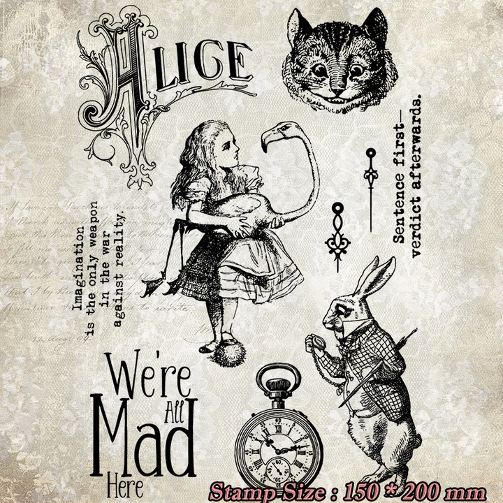 Vintage Transparent Silicone Stamps Plum Poker Series Cartoon Fairy Tales Theme