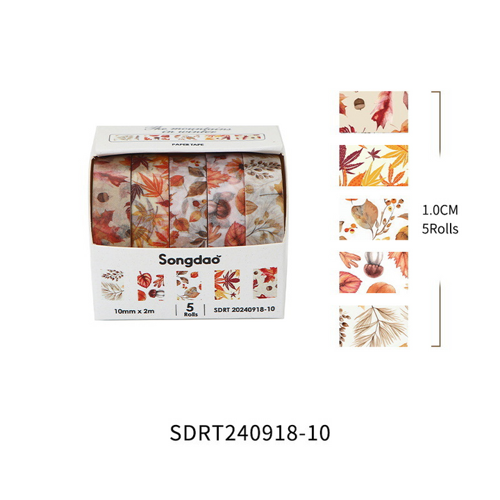Winter Wilderness Series Floral Washi Tape Set Japanese Style Washi Tapes for DIY