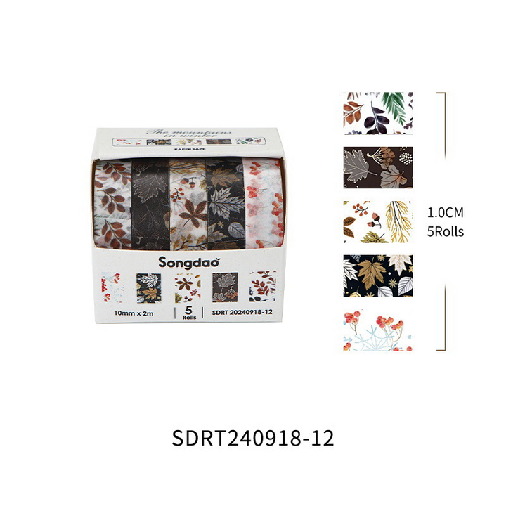 Winter Wilderness Series Floral Washi Tape Set Elegant Floral Tapes for Planner Projects