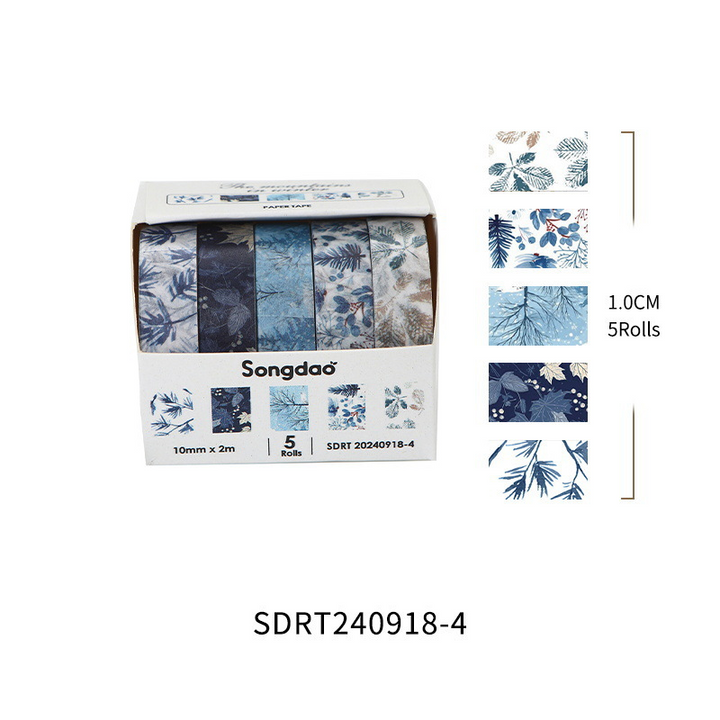 Winter Wilderness Series Floral Washi Tape Set Nature Inspired Washi Tapes for Crafting