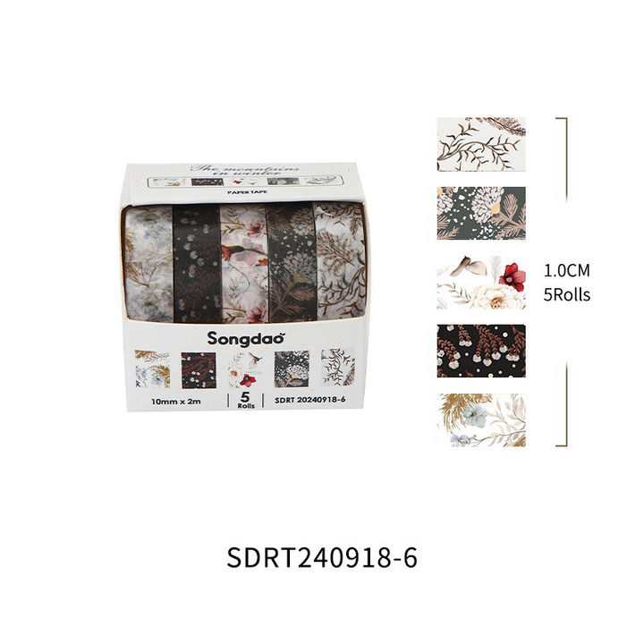 Floral Washi Tape Set Winter Wilderness Series Nature Washi Tapes