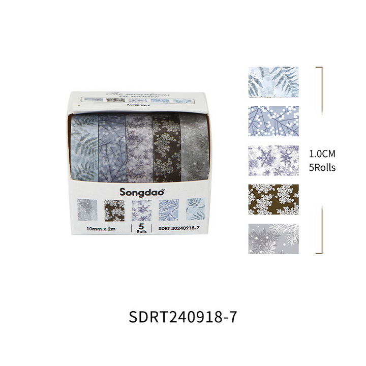 Winter Wilderness Series Floral Washi Tape Set Nature Washi Tapes for Artistic Projects