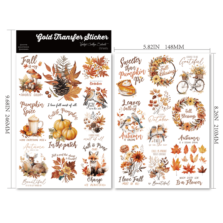 Autumn Whisper Waterproof Transfer Stickers - Desk Cosmos