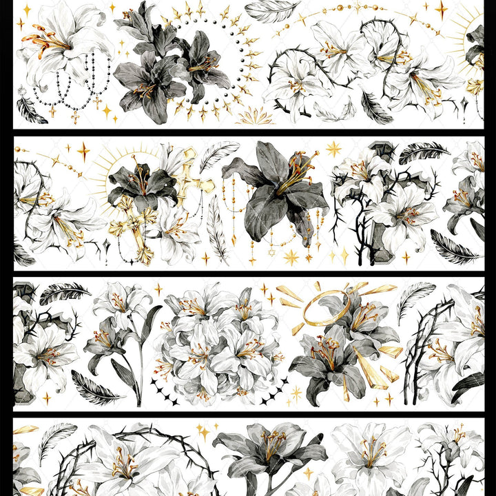 Blooming Lily Gothic Die - cut PET Tape - Desk Cosmos