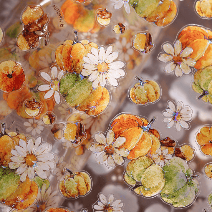 Vintage Pumpkin Floral Die - cut PET Tape - Desk Cosmos