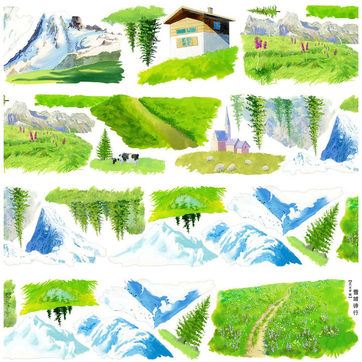 Snowland Poetic PET Scenery Tape - Desk Cosmos