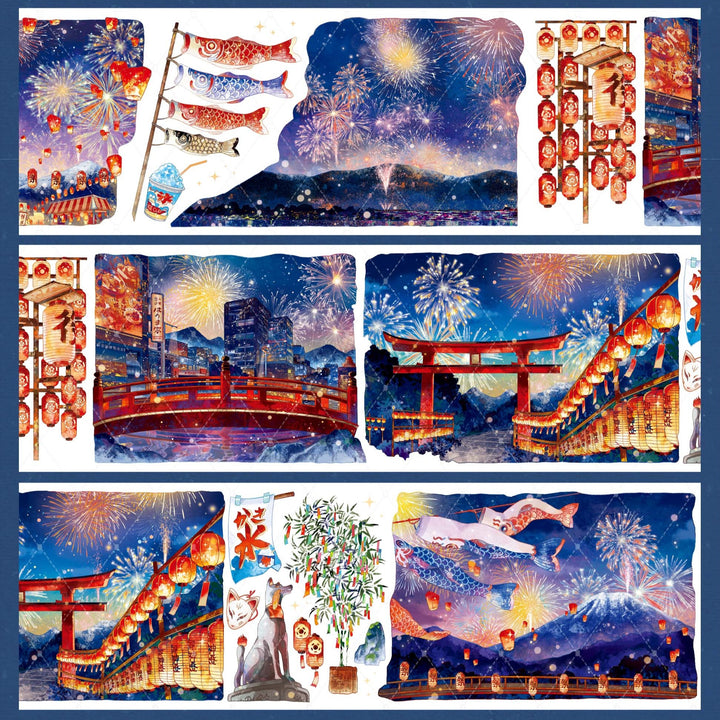 Evening Fireworks Scenery PET Tape - Desk Cosmos
