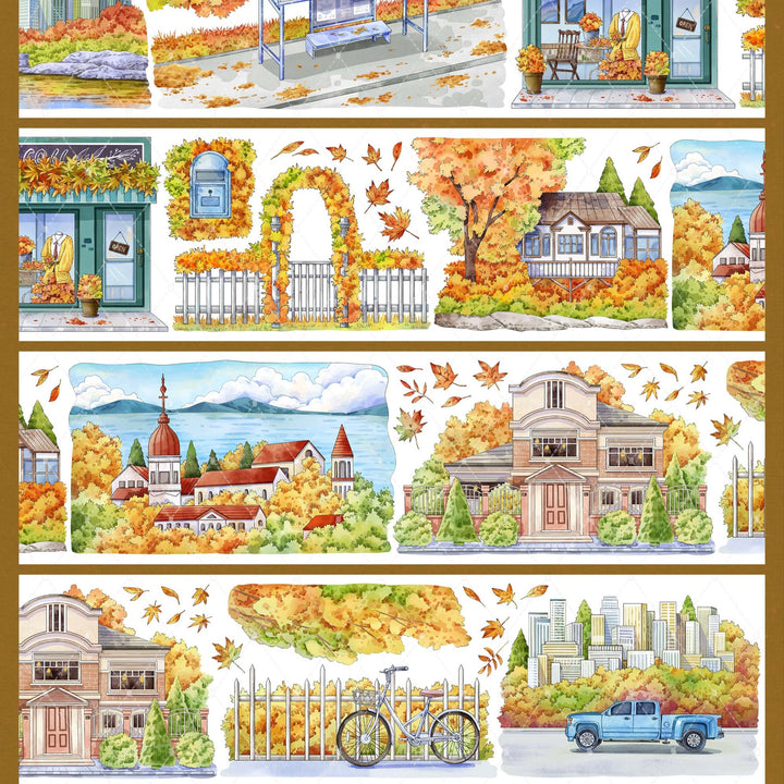 City Autumn Scenery PET Tape - Desk Cosmos