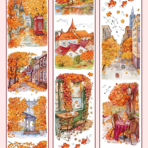Autumn Street Corner PET Scenery Tape
