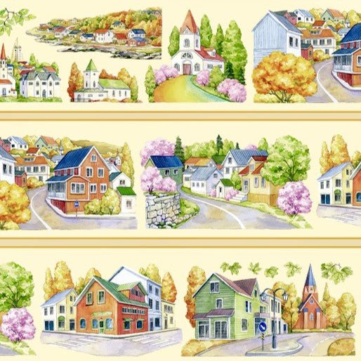 Iceland Spring and Autumn Street Landscape PET Tape - Desk Cosmos