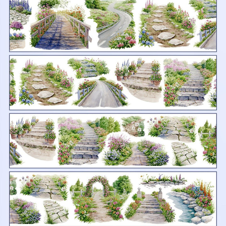 Blooming Path PET Decorative Tape - Desk Cosmos