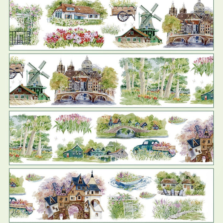 Windmill Water City Scenic PET Tape - Desk Cosmos