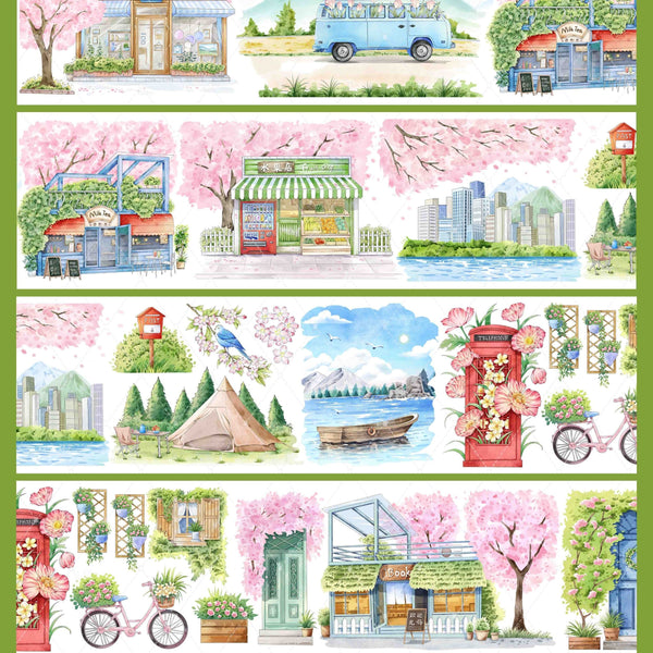 Sakura Corridor PET Tape Seasonal Scenery Design