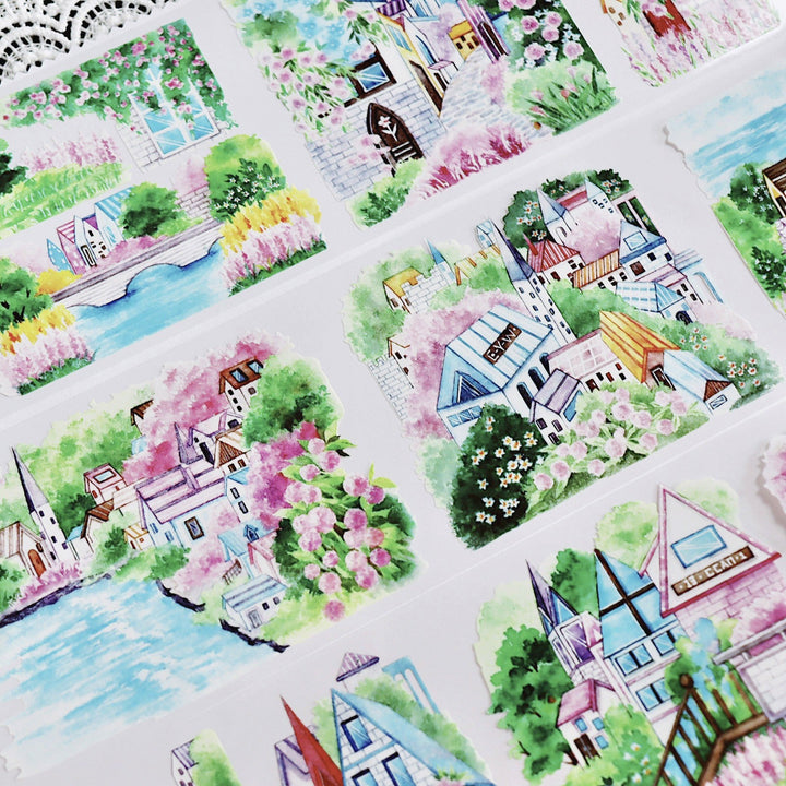 Sakura Romantic PET Tape Seaside Landscape