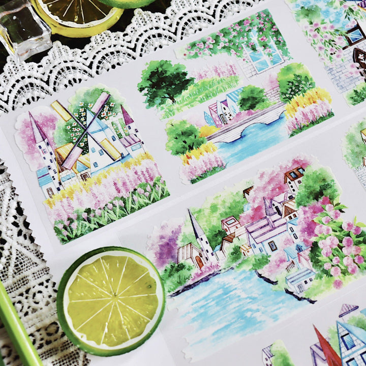 Sakura Seaside City Washi PET Tape Journal Use