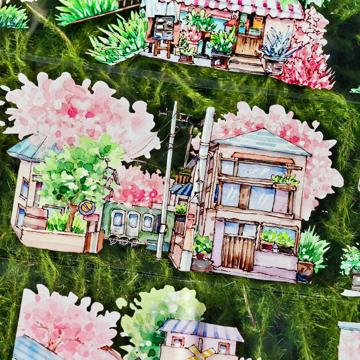 Sakura Street PET Tape Flower Scenery Japanese Style Creative