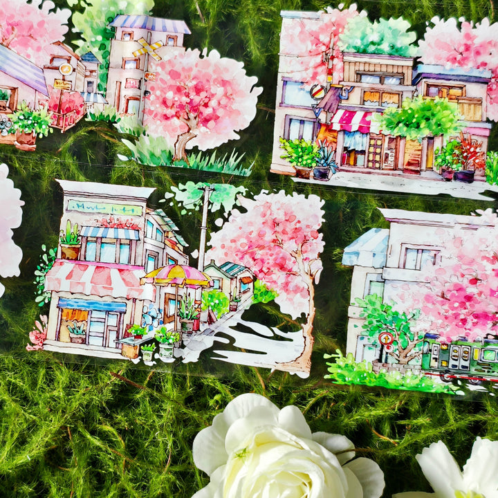 Sakura Street PET Tape Scenery Flower Japanese Style Art Project