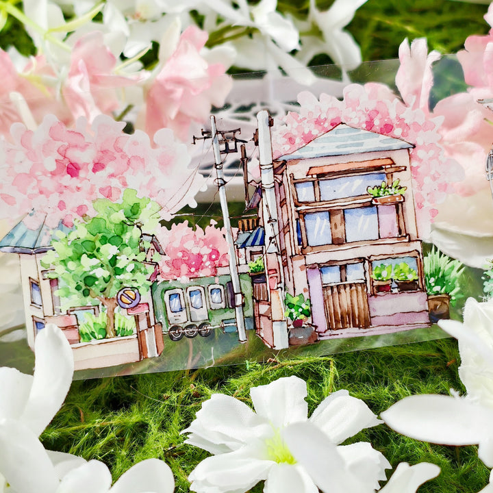 Sakura Street PET Tape Scenery Flower Japanese Style Craft Decoration
