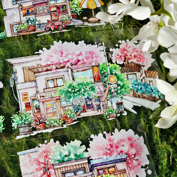 Sakura Street PET Tape Scenery Flower Japanese Style Decorative