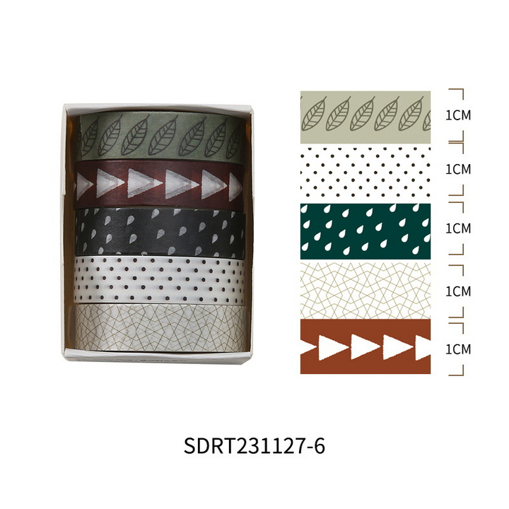 Salt Series Time Leaf Triangle Raindrop Washi Tape