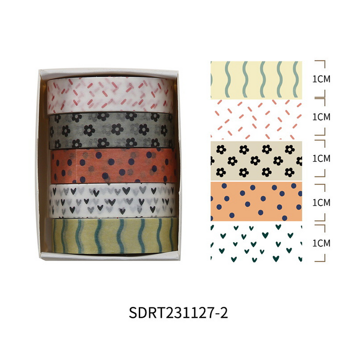 Salt Series Time Polka Dots Wave Heart Flower Washi Tape