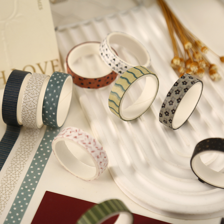 Salt Series Time Washi Tape with Soft Textures and Polka Dots