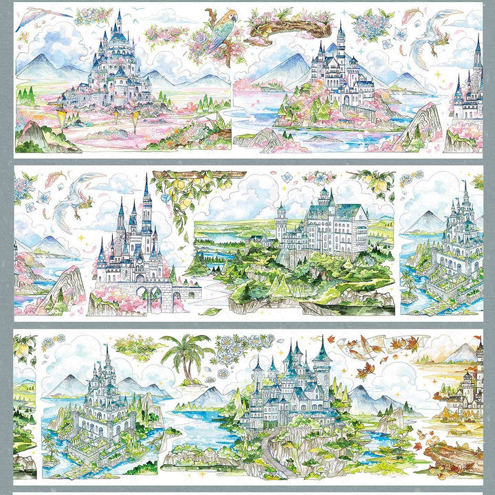 Scenery PET Tape Four Seasons Linlang White Background