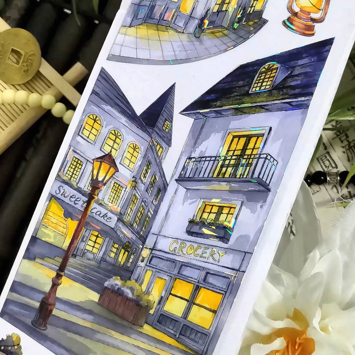 Scenery PET Tape Good Night Series city countryside vintage aesthetic