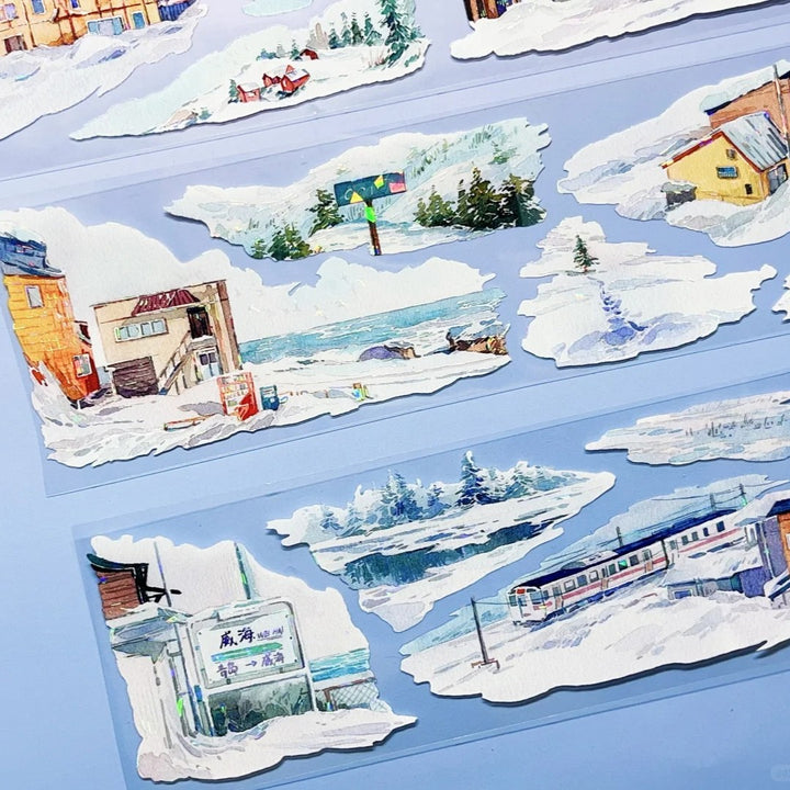 Scenery PET Tape Winter Journey Countryside Holographic Effect