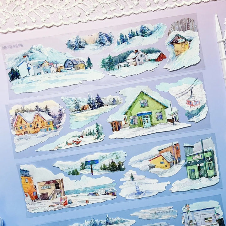Scenery PET Tape Winter Journey Countryside Journaling Supplies