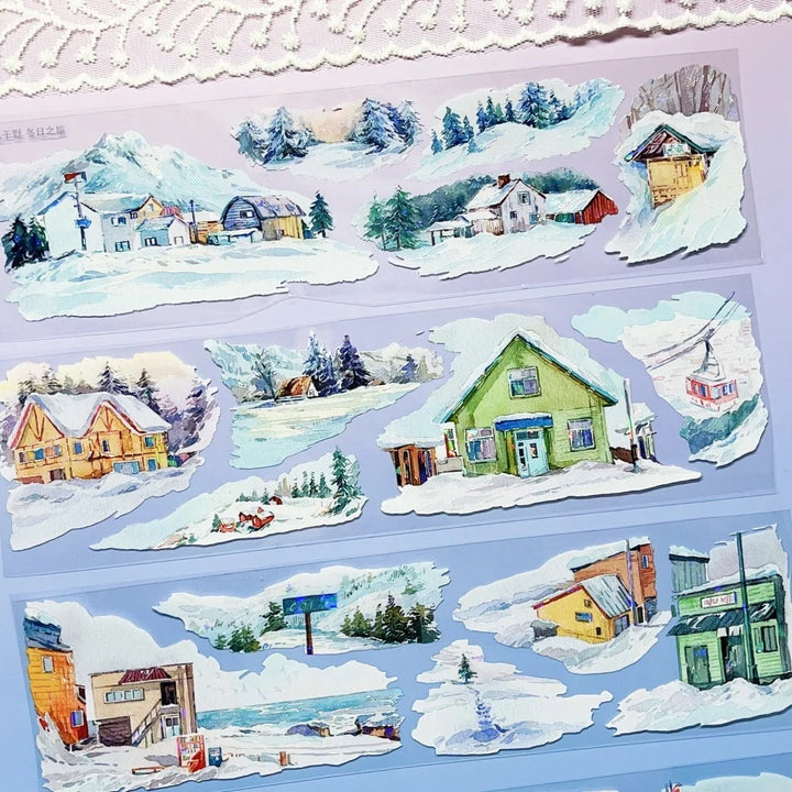 Scenery PET Tape Winter Journey Countryside Journaling Tape