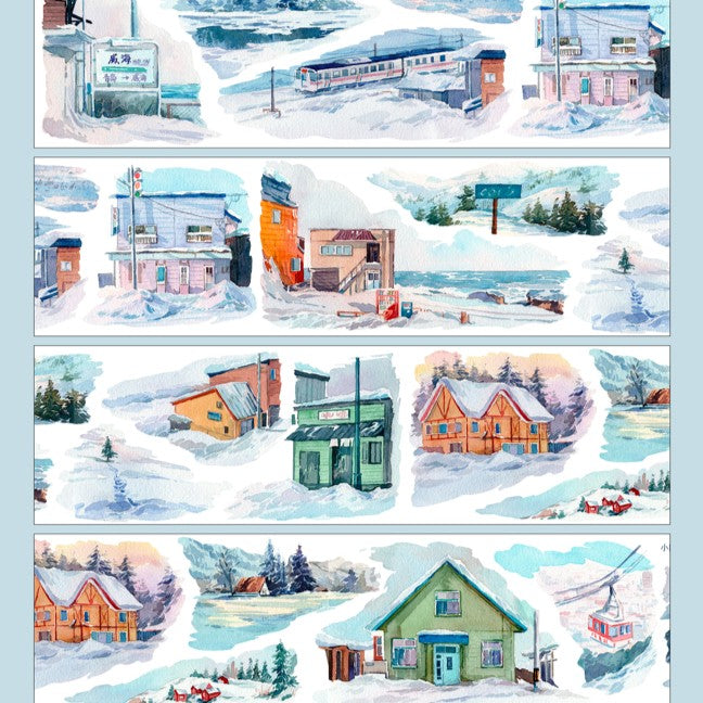 Scenery PET Tape Winter Journey Countryside Scrapbook Decoration