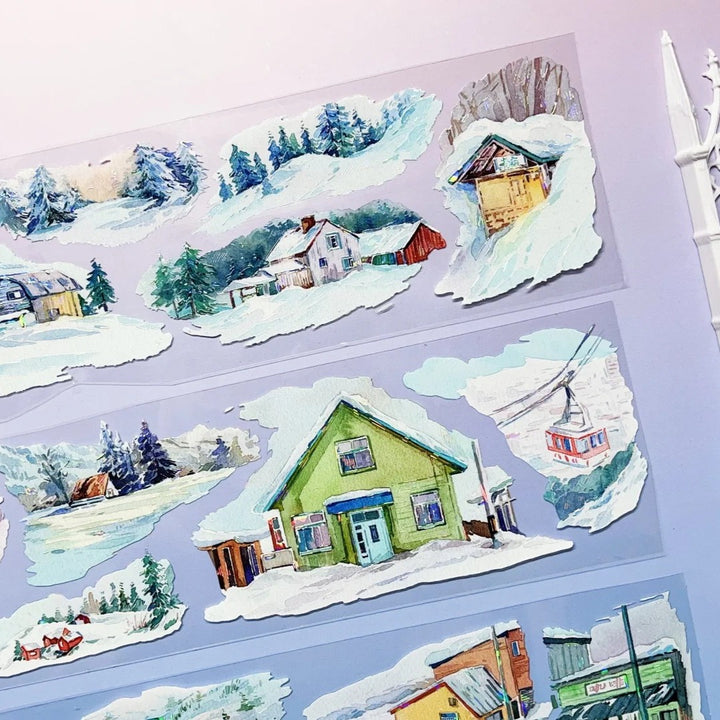 Scenery PET Tape Winter Journey Countryside Scrapbooking