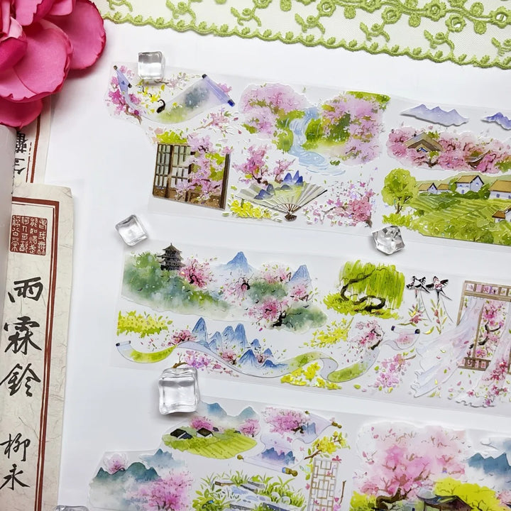 Scenery PET Tapes Spring Prelude Series Glossy PET Material