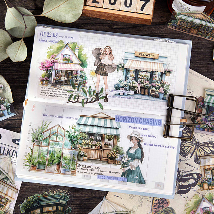 Scenery Sticker Street Walking Series Aesthetic Townhouse