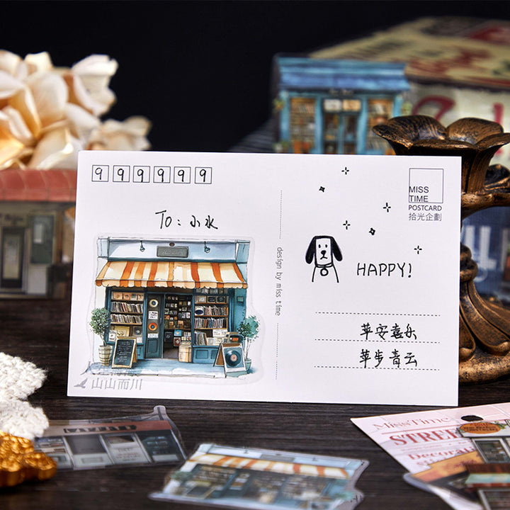 Scenery Sticker Street Walking Series Journal Collage Supply