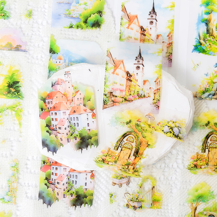 Scenery Tape Green Forest Evening PET Decorative Scenic Tape