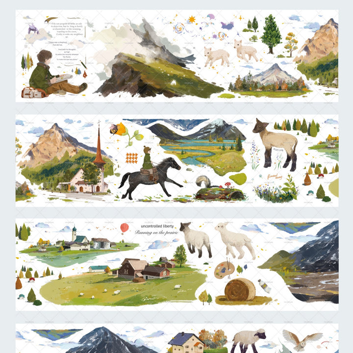 Scenery Tape Mountain Breeze Nature Style Landscape Tape Aesthetic