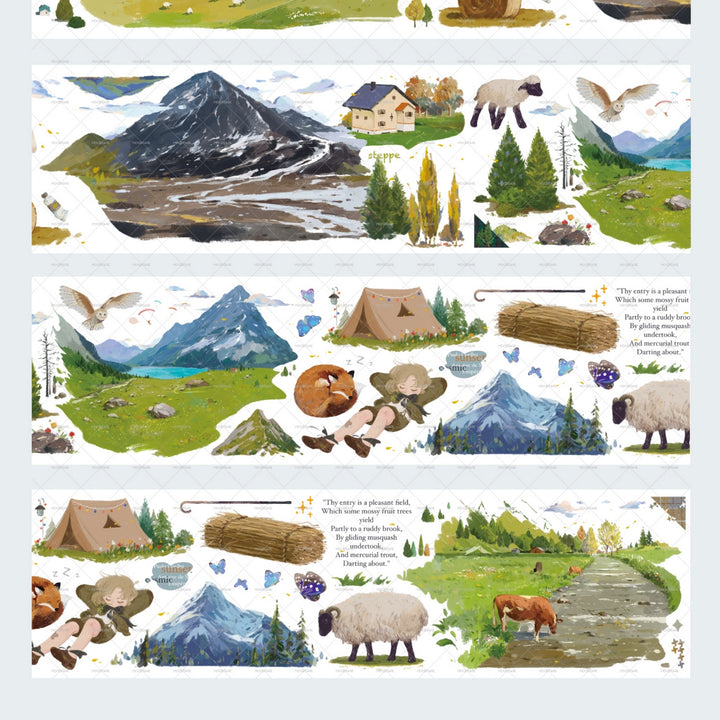 Scenery Tape Mountain Breeze Nature Style Pastoral Inspired Journal