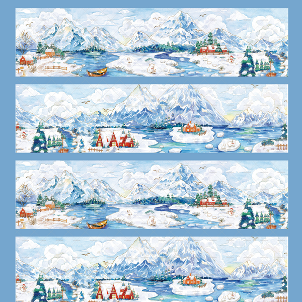 Scenery Tape Snowy Meadow Sticker Roll