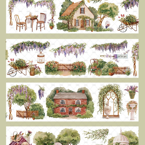 Scottish Garden PET Tape Scenery Suitable For Handcrafts