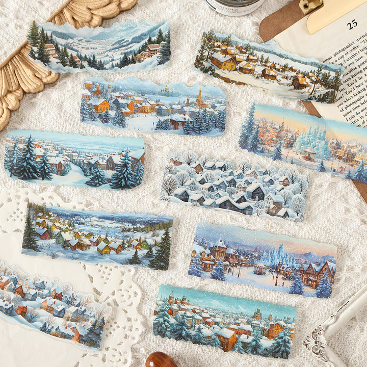 Season Market Era PET Stickers Scenery Creation Perfect for Scrapbook