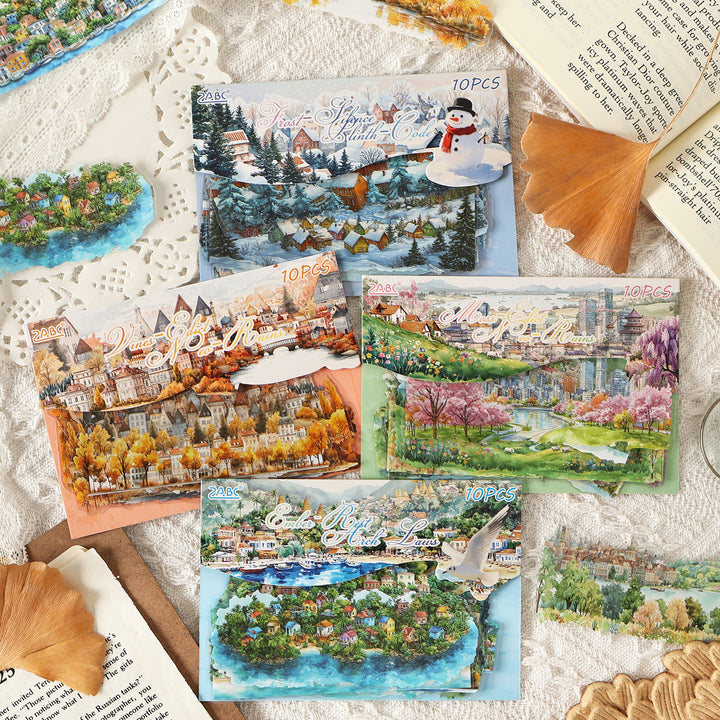 Season Market Era Travel Scrapbook PET Stickers Perfect for Collage